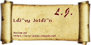 Lévy Jolán névjegykártya